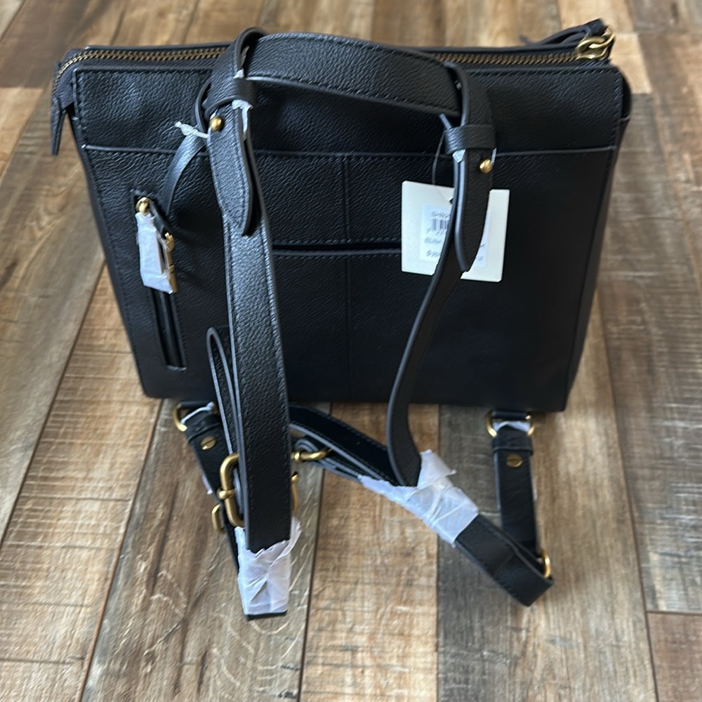 NWT Fossil Elina Black Convertible Backpack - Picture 5 of 8
